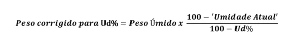 Formula para realizar a correção da umidade